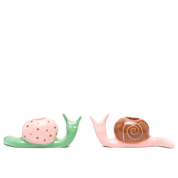 LAETITIA ROUGET The hard shell - Set of 2 snail candleholders